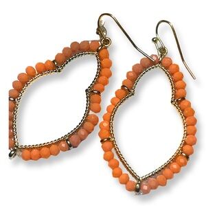 Marlyn Schiff Theresa Pave Marquis Orange Earrings